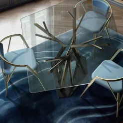 Sedia Atlantis in Metallo Lucidato Oro Antico