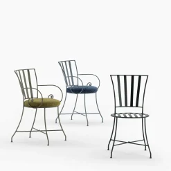 Sedia Attonita in ferro battuto verde bosco