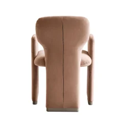 Sedia da pranzo Frida in velluto rosa