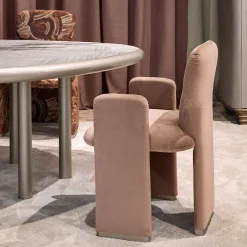 Sedia da pranzo Frida in velluto rosa