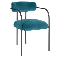 Sedia da pranzo Rebecca Bio in velluto verde bluastro
