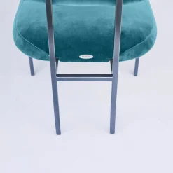 Sedia da pranzo Rebecca Bio in velluto verde bluastro