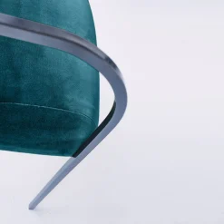 Sedia da pranzo Rebecca Bio in velluto verde bluastro
