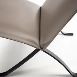Sedia da salotto in pelle Mood Taupe