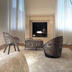 Sedia da salotto Kiros Lup a strisce di zebra