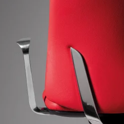 Sedia da Ufficio Girevole Ikon 2 in Pelle Rossa