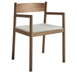 Sedia Dalston in Bouclé Nuvola e Noce Canaletto