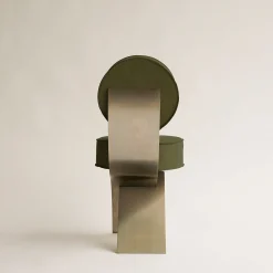 Sedia Exo in tessuto Nabuk Jungle e acciaio by Andrea Tognon