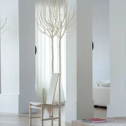 Sedia Fiorita in legno d'acero color beige