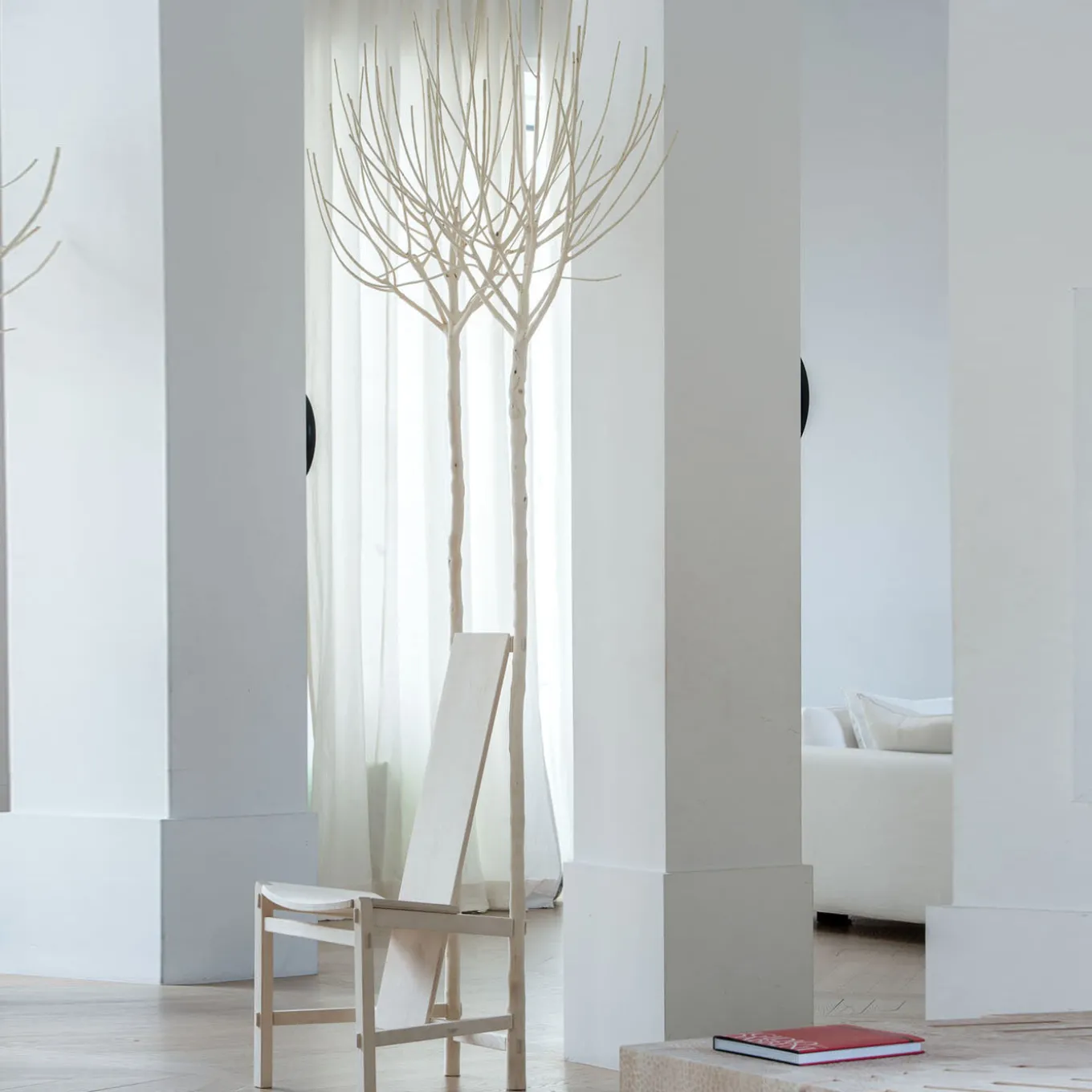 Sedia Fiorita in legno d'acero color beige