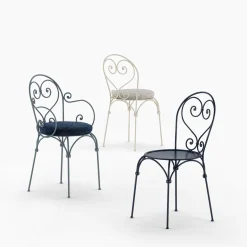 Sedia in ferro battuto blu Inbloom