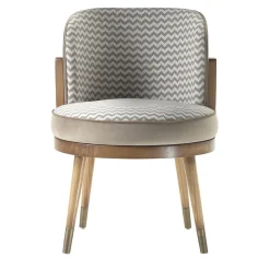 Sedia in noce con motivo a zig-zag Delphi