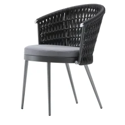 Sedia in tessuto nero per esterni