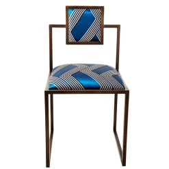 Sedia quadrata in ottone Funky Stripes