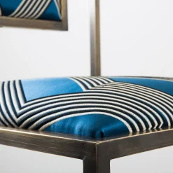 Sedia quadrata in ottone Funky Stripes