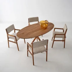 Sedia Shanghai beige e noce