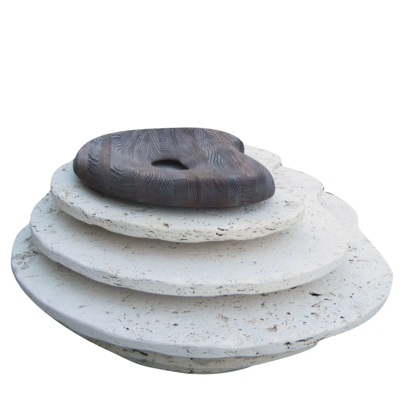 Seduta Oasi N.1 in Travertino Paglierino e Larice Invecchiato