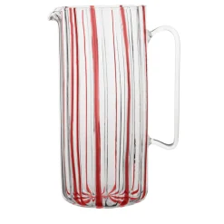 Serlio Loos Brocca in vetro a righe rosse
