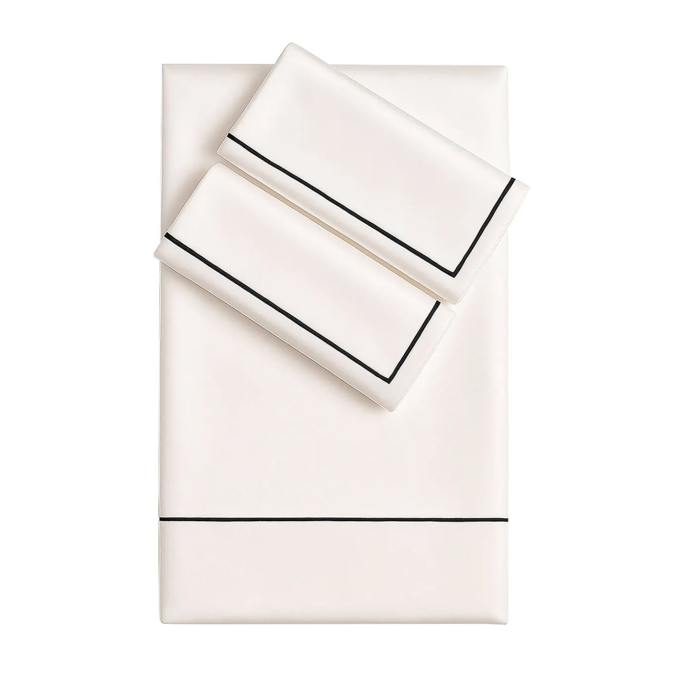 Set copripiumino BACCHETTA in cotone satinato bianco