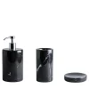 Set da bagno rotondo in marmo nero Marquina