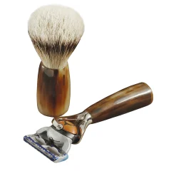 Set da barba da viaggio in corno