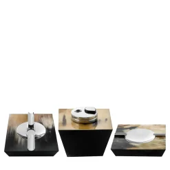 Set da fumo Bacco con intarsi in corno