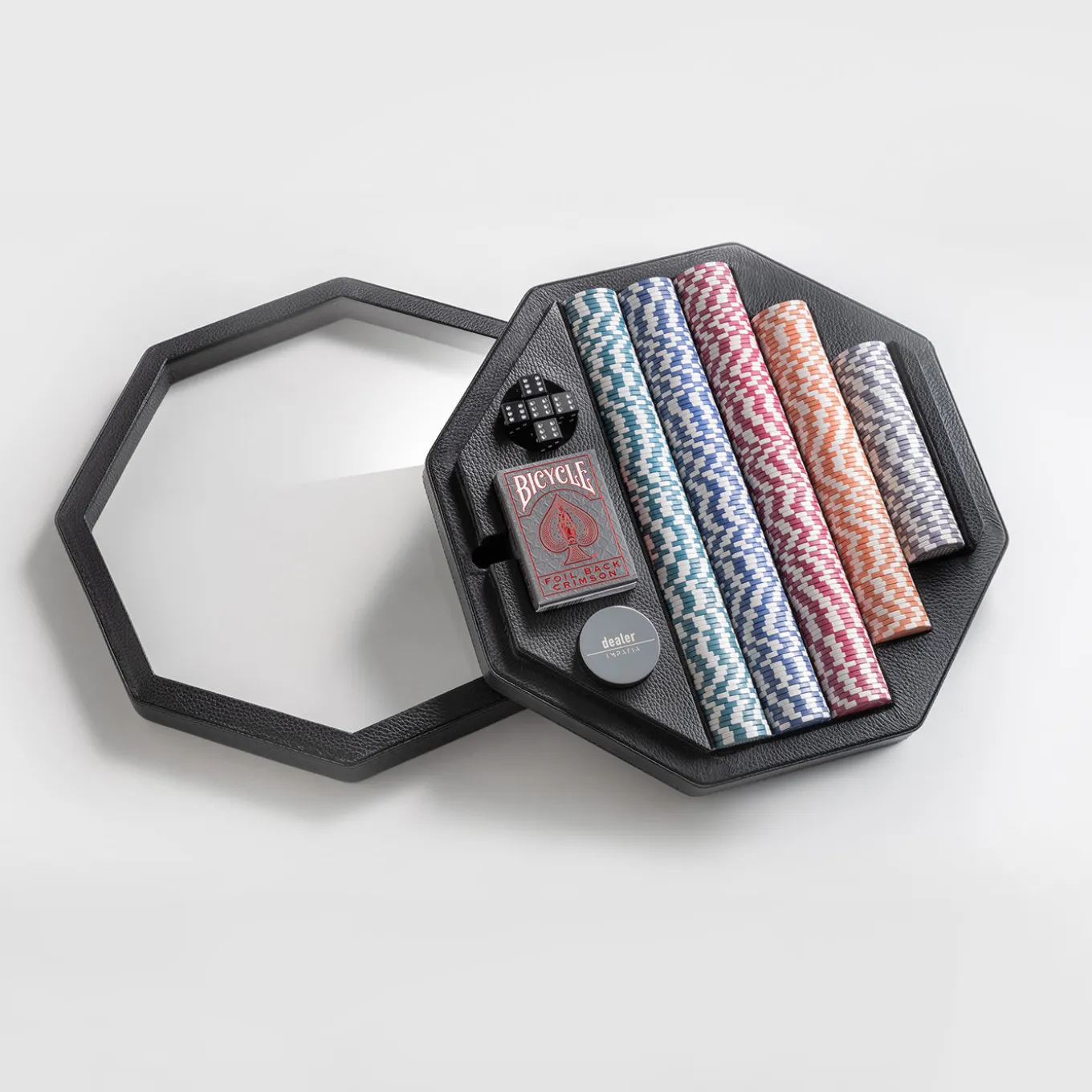 Set da gioco in pelle per il poker