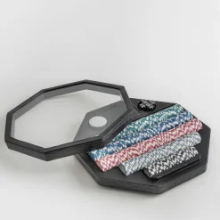 Set da gioco per poker in pelle nera