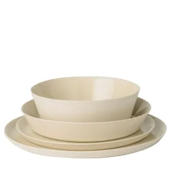 Set da pranzo 4 pezzi in ceramica bianca