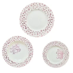 Set da pranzo Octopus viola e bianco