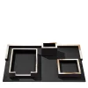 Set da scrivania Calipso nero in corno ed ebano