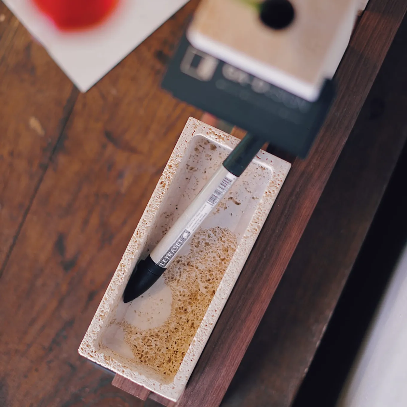 Set da scrivania in marmo travertino Skyline