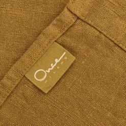 Set di 4 asciugamani in lino senape