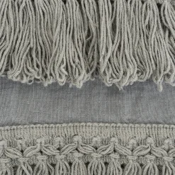 Set di 2 asciugamani in lino blu chiaro con lunghe frange