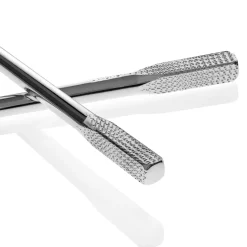 Set di 2 Bacchette Aria in Argento con Poggiabacchette New York