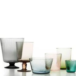 Set di 6 bicchieri a stelo Puro Multicolor