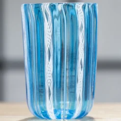 Set di 6 bicchieri blu in filigrana