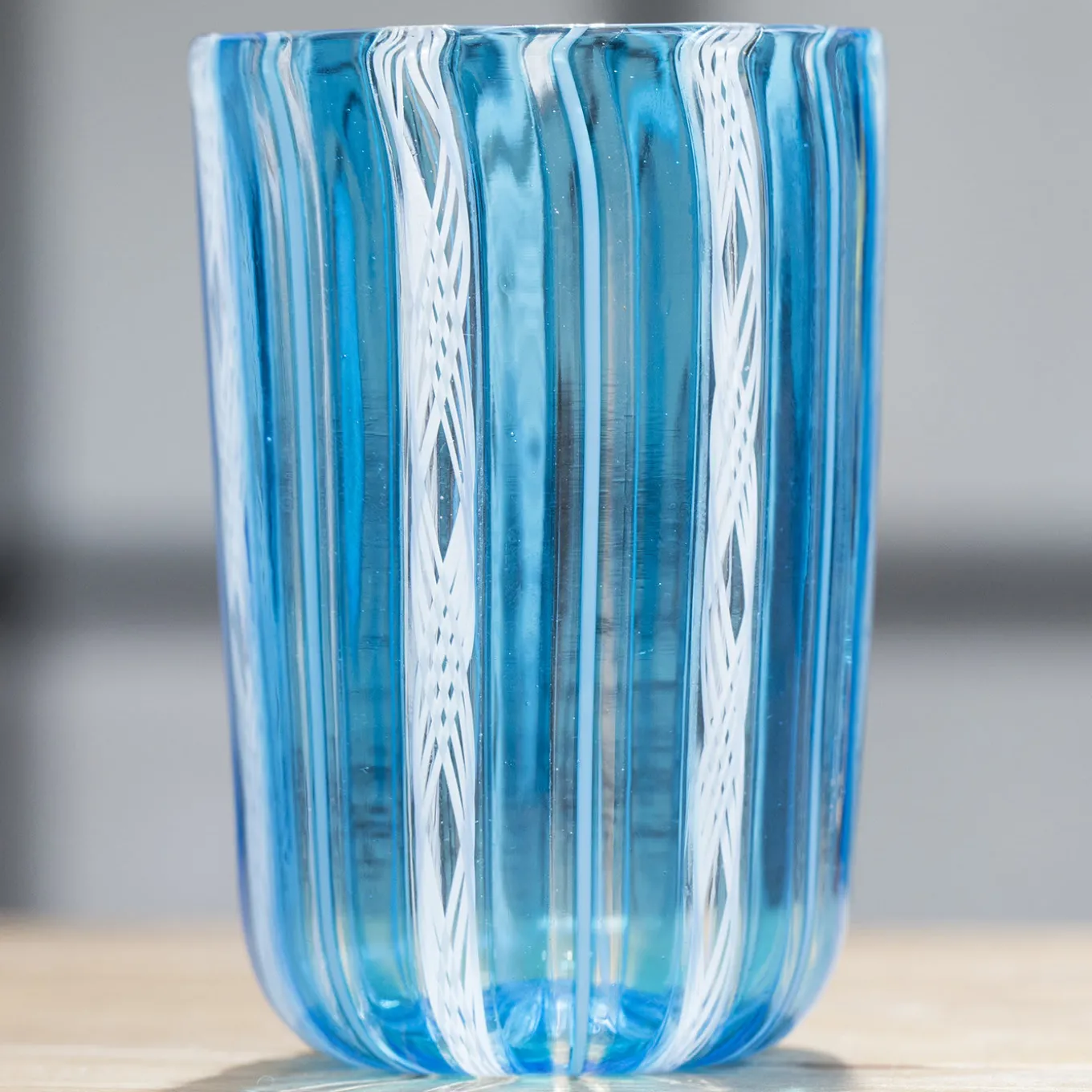 Set di 6 bicchieri blu in filigrana