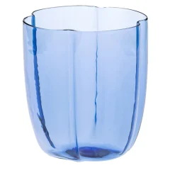 Set di 4 bicchieri da acqua con petali blu chiaro