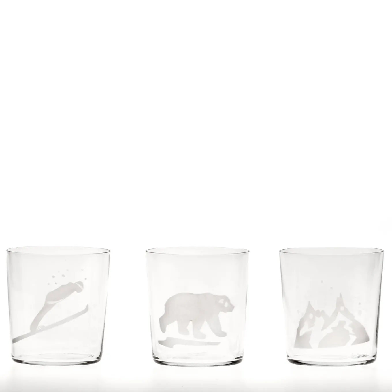 Set di 6 bicchieri da acqua con incisione sulla neve