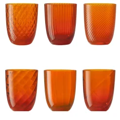 Set di 6 bicchieri da acqua assortiti Idra Orange