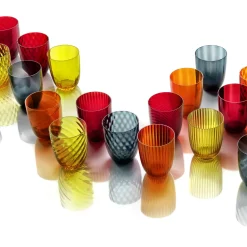 Set di 6 bicchieri da acqua assortiti Idra Orange