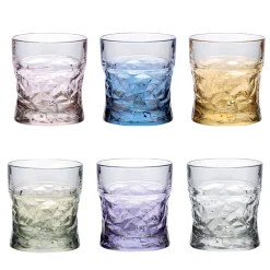 Set di 6 bicchieri da acqua/whisky sfaccettati Sound Polychrome