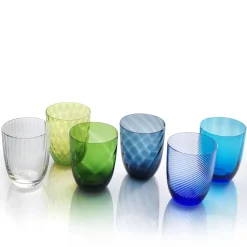 Set di 6 bicchieri da acqua assortiti Idra Blue