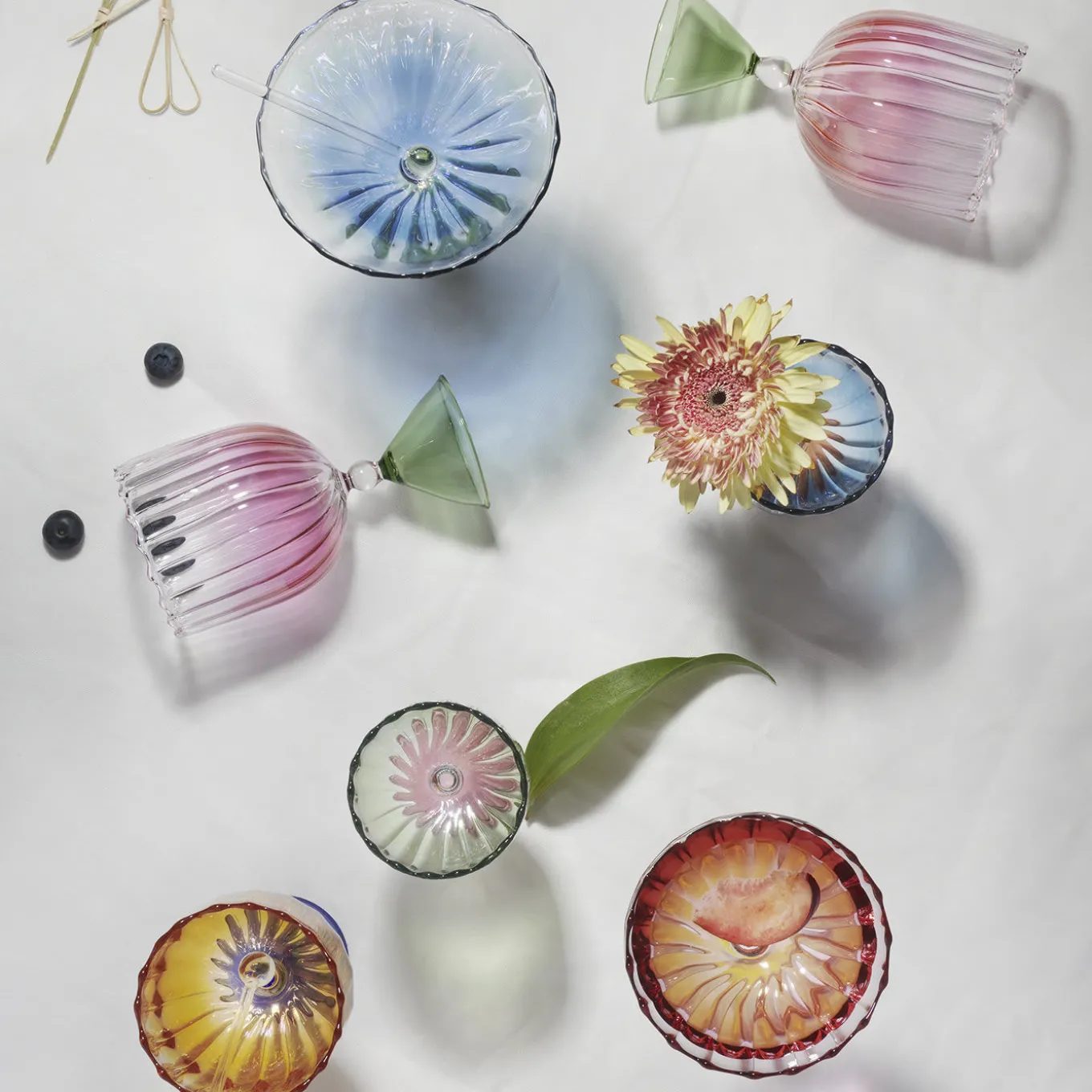 Set di 2 bicchieri da acqua/vino arancione Calypso