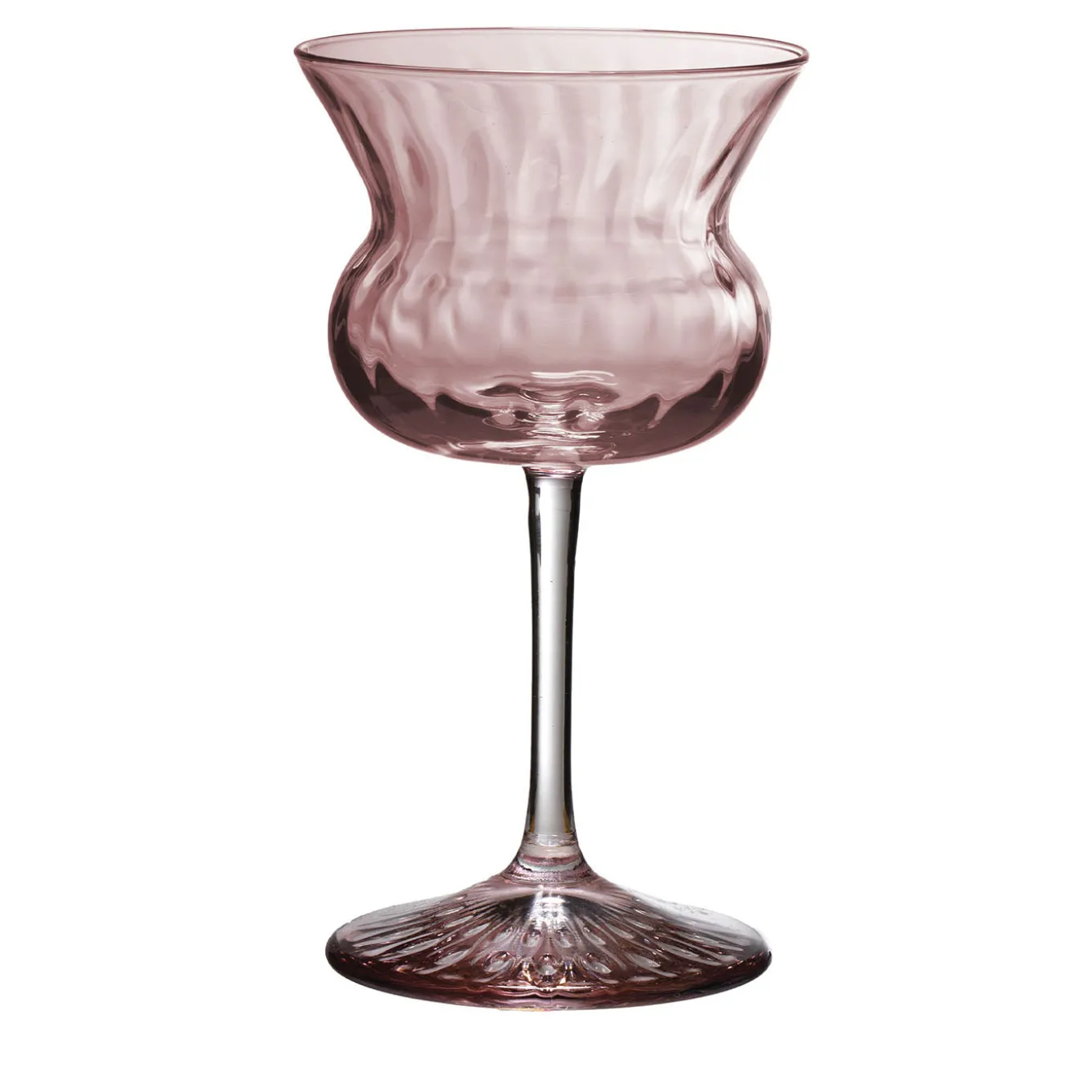 Set di 6 Bicchieri da Cocktail Decorati a Mano Tulipa Rosa