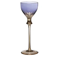 Set di 6 bicchieri da liquore in cristallo viola iris