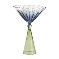 Set di 2 bicchieri da Martini Calypso blu e verdi