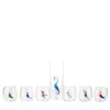 Set di 6 bicchieri da uccelli tropicali e brocca con pavone