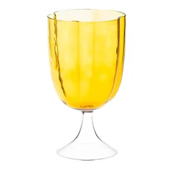 Set di 4 bicchieri da vino a petali color ambra